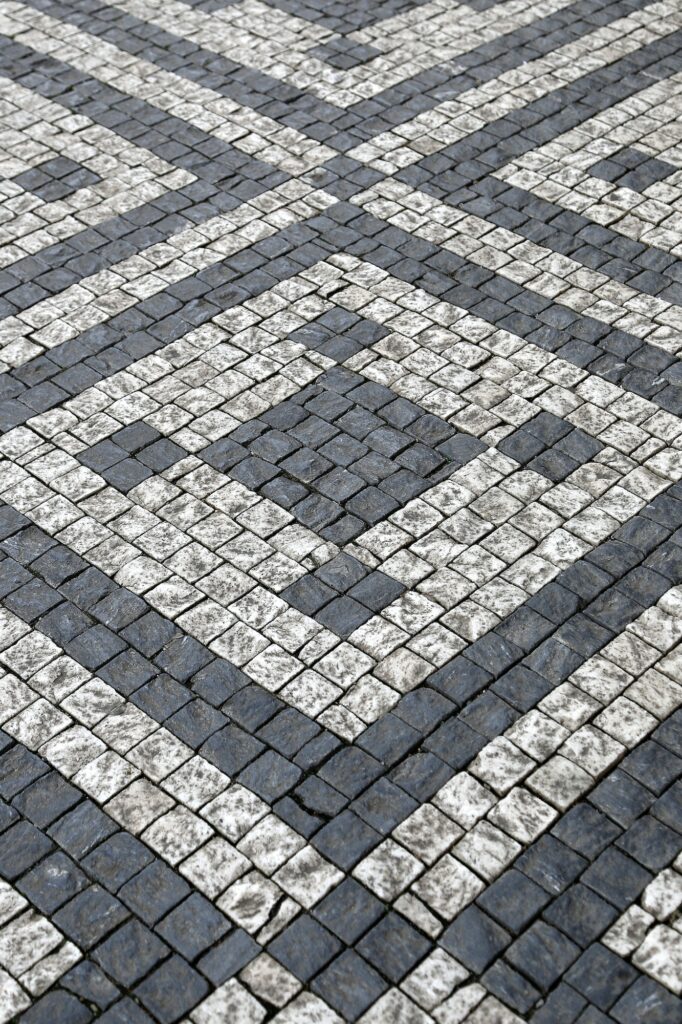 Paving stones with pattern - landscape contractors walsall